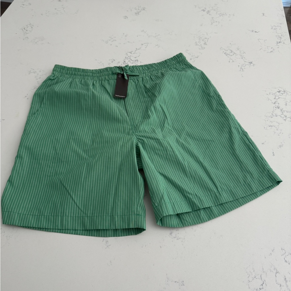 Green Striped Shorts